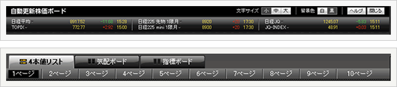自動更新株価ボード