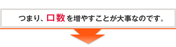 つまり口数を増やすことが大事なのです。