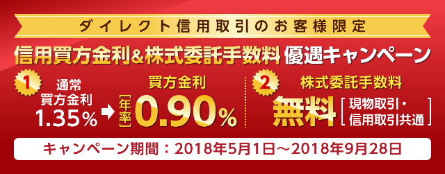 信用買方金利&株式委託手数料 優遇キャンペーン