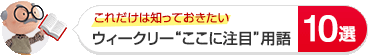 これだけは知っておきたい ウィークリー“ここに注目”用語10選